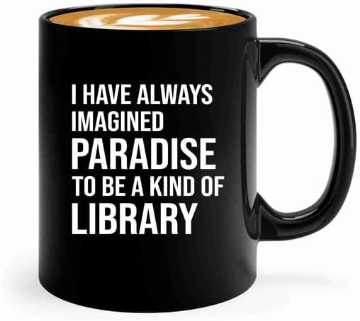 Book Lover Coffee Mug 11oz Black -imagined paradise - Book Lovers Gifts Book Reader Gifts Book Club Gifts Book Reading Cup Reading Gifts