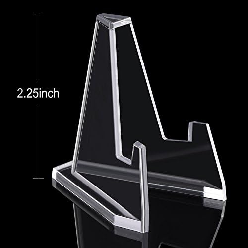 Boao 12 Packs Thick Acrylic Card Display Stand, 2.24" Mini Easel Stands for Psa Graded Cards, Baseball Sports Trading Cards, Challenge Coins & Photo Display, Premium Collectible Holder(Clear)