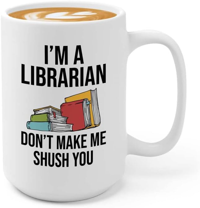 Book Lover Coffee Mug 15oz White - make me shush you - Birthday Gifts for Readers Gifts for Book Lovers Girls Book Club