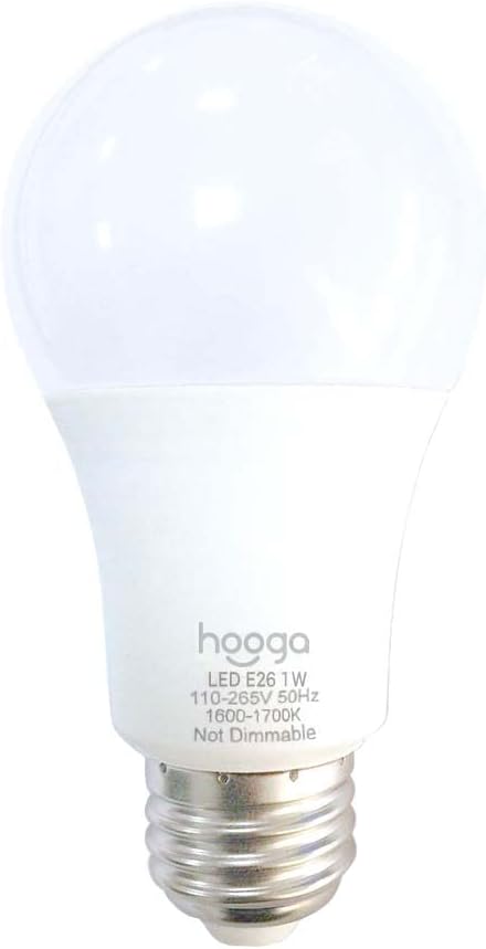 hooga Sleep Light Bulb, Amber Light Bulbs for Sleep Therapy, Blue Light Blocking, 1600K Dim Light Bulbs 7W Equivalent, Mood Soothing Light, E26 A19 Warm Light Bulbs for Bedroom, Nursery, 1 Pack.