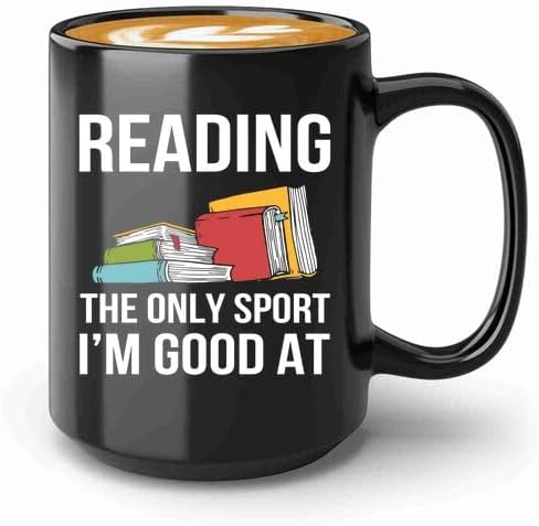 Book Lovers Coffee Mug 15oz Black -reading sport - Book Reader Gifts Women Book Lovers Drinking Cup Bookish Bookworm Book Club