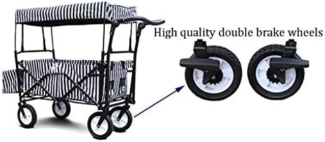 Generic Foldigarden Trolley Cart with Canopy Heavy Duty Wagon Children's Luggage Cart Portable Shoppicart for Outdoor Campipush-Pull Cart, Load: 80Kg