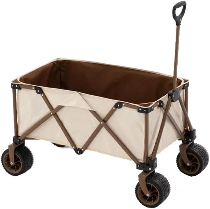JSEIAJB Portable Detachable Folding Four-Way Wide Wheel Trolley Outdoor Campground Car Picnic Pull cart