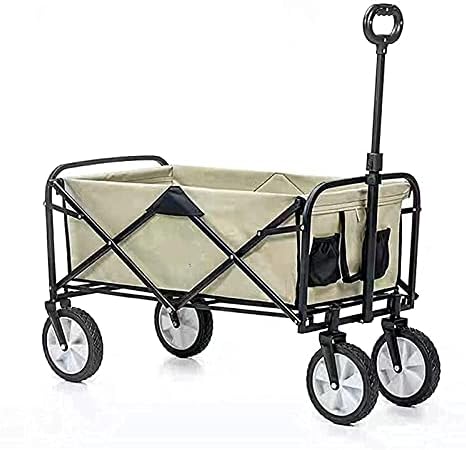 Portable Camping Cart,Camping cart Trolley Foldable,Garden Carts Outdoor Utility Garden Shopping Cart Beach with All-Terrain Wheels and Brake System,Outdoor Fishing campi