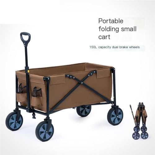 Portable Camping Cart,Outdoor Beach Trolley Cart Folding Storage Camping Trailer for Picnics and Camping Gatherings