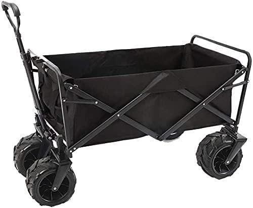 Portable Camping Cart,Outdoor Folding Utility Wagon Offroad Folding Trolley Garden Transport Handcart for All Surfaces Load-Bearing 85kg/187lbs