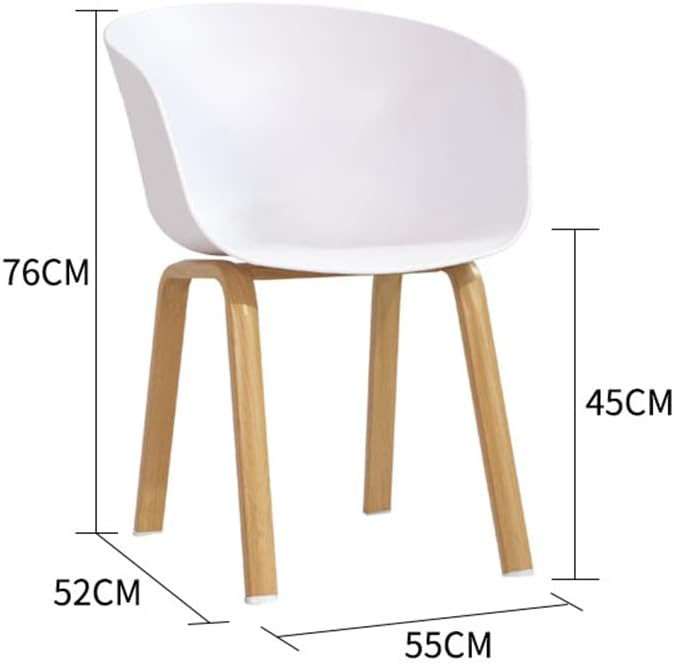 Comfortable Chair Simple Lounge Dining Chair with Iron legs, Ergonomically Designed PP Plastic Side Chair,Coffee Armrest Chair,for Office/Reception/Living Room/Patio/Terrace/Kitchen Leisure Chair