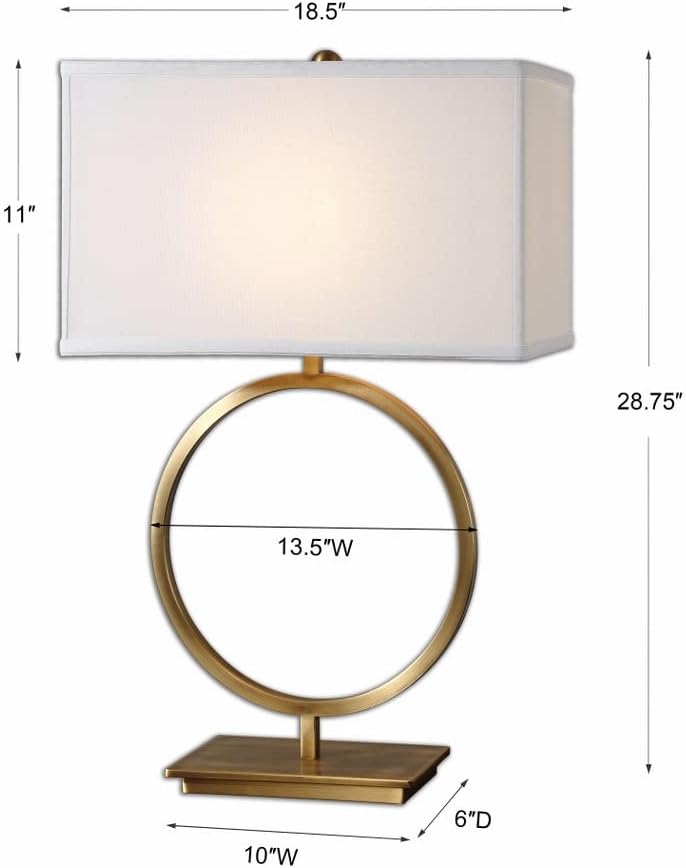Uttermost Duara - 1 Light Table Lamp - 18.5 inches Wide by 9.5 inches deep