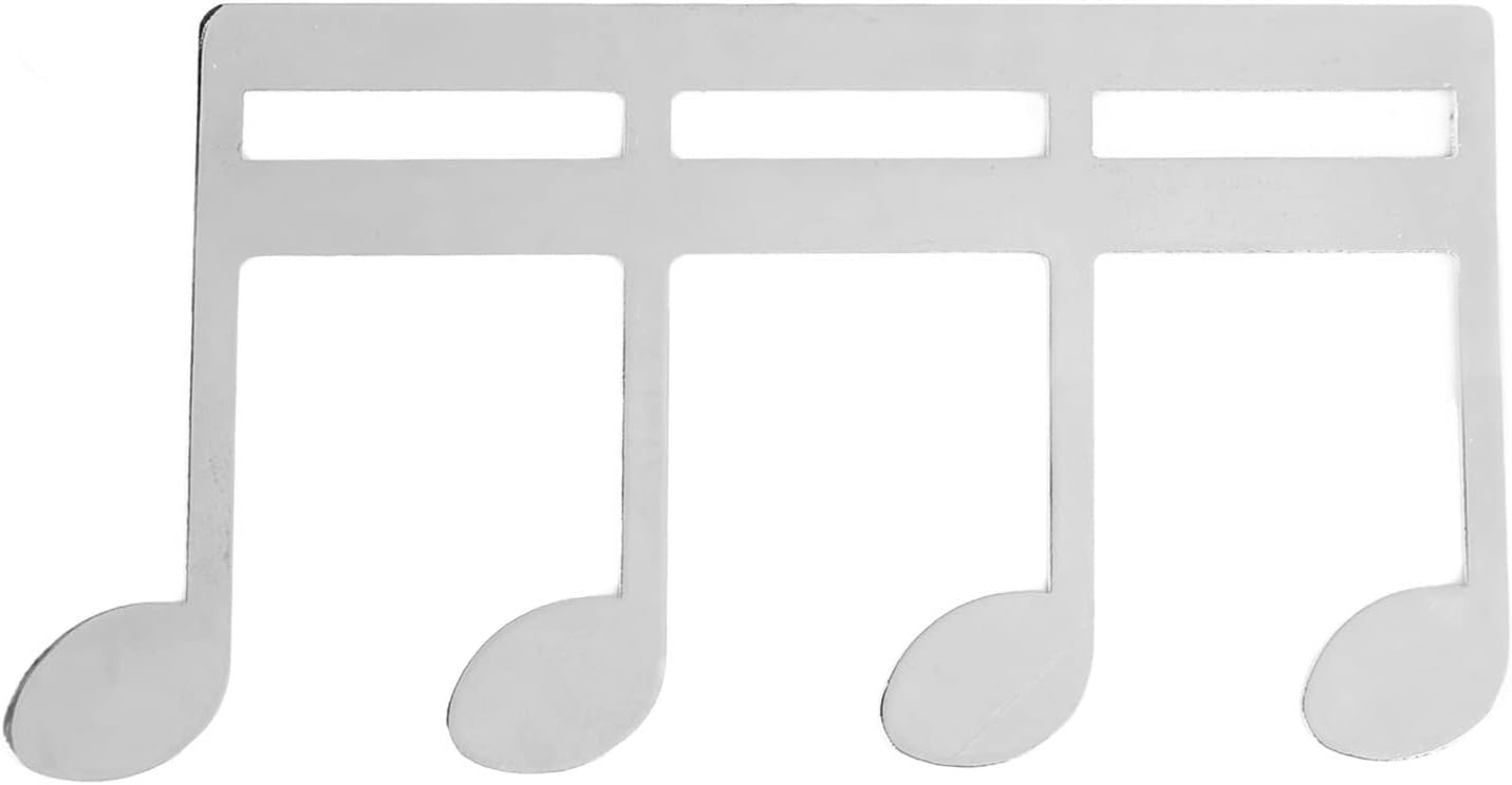 Sheet Music Clip Metal Note Pattern Delicate Music Book Clip Page Holder for Piano Guitar Music Lovers Metal Structure Lightweight Compact Design (Silver)