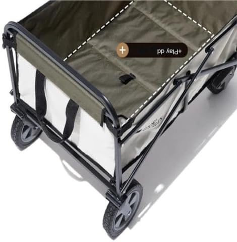 Portable Camping Cart,Outdoor Beach Trolley Cart with Brake Portable Folding Camping Car for Outdoor Activities (White)
