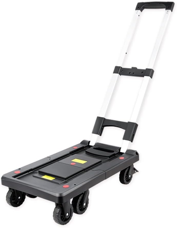 JSEIAJB Small Cart Express Small Pull Cart Pull Cart Folding Portable Pull Cargo Trolley Cargo Truck Home Trailer(M)