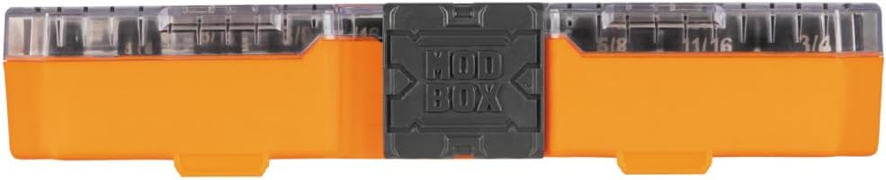 Klein Tools 65400KNECT KNECT Essential Pass Through Impact Socket Set, SAE and Metric, 90-Tooth Ratchet, MODbox Case, 3/8-Inch Drive, 28-Piece