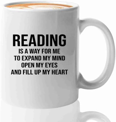 Book Lover Coffee Mug 11oz White -expand my mind - Book Lovers Gifts Book Reader Gifts Book Club Gifts Book Reading Cup Reading Gifts