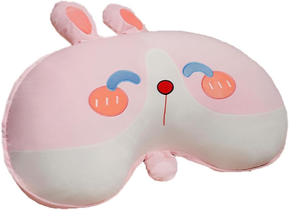 Cute Bed Backrest Pillow Soft Sofa Rest Reading Pillow Side Sleeping Plush Hugging Pillow Office Chair Waist Cushion (Pink Rabbit, 80×40CM/31.5"×15.7")