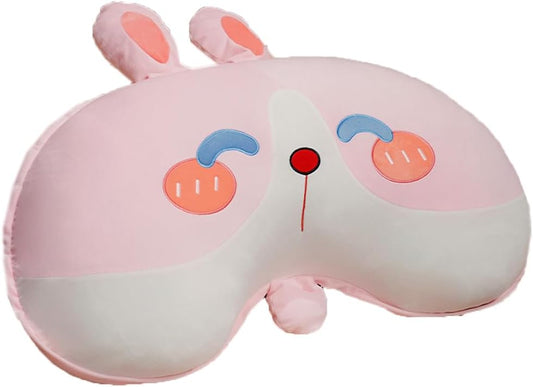 Cute Bed Backrest Pillow Soft Sofa Rest Reading Pillow Side Sleeping Plush Hugging Pillow Office Chair Waist Cushion (Pink Rabbit, 80×40CM/31.5"×15.7")