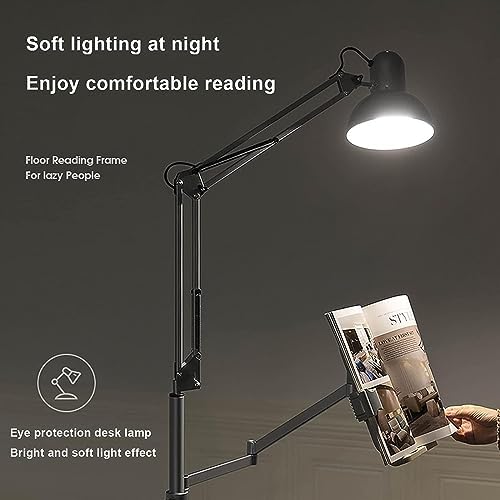 Floor Stand for Book Reading, Book Stand Height Adjustable, Extra Large Sturdy Rolling Lectern Stand with Wheels, Hands Free Document Holder for TextBooks, Recipes, Magazines, CookBooks