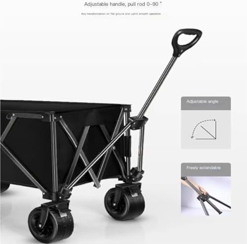 Portable Camping Cart,Outdoor Portable Beach Trolley Cart for Camping and Grocery Shopping Foldable Camper Van Gather Type Small Pull Cart (White)