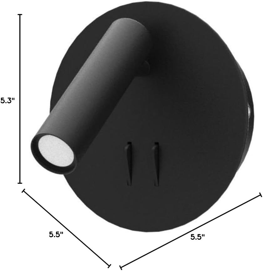 ZEROUNO Hardwired Sconces Wall Mounted Reading Lights with Switch LED Wall Lighting for Bedroom Bedside Lamps (Black)