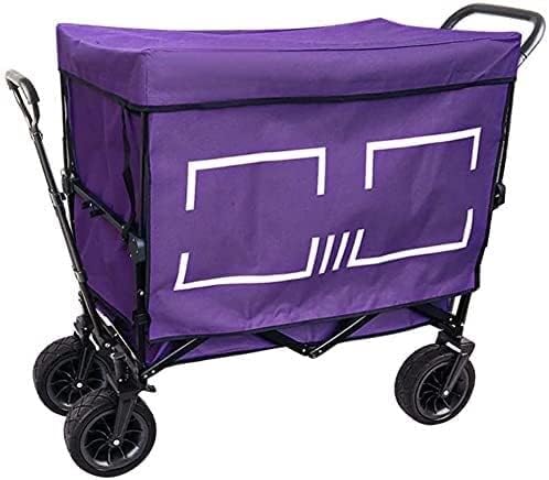 Portable Camping Cart,Outdoor Folding Utility Wagon Folding Pull Wagon Heavy Duty Handcart with Removable Canopy Garden Trolley for Camping Shopping Gardening Festival Load-Beari