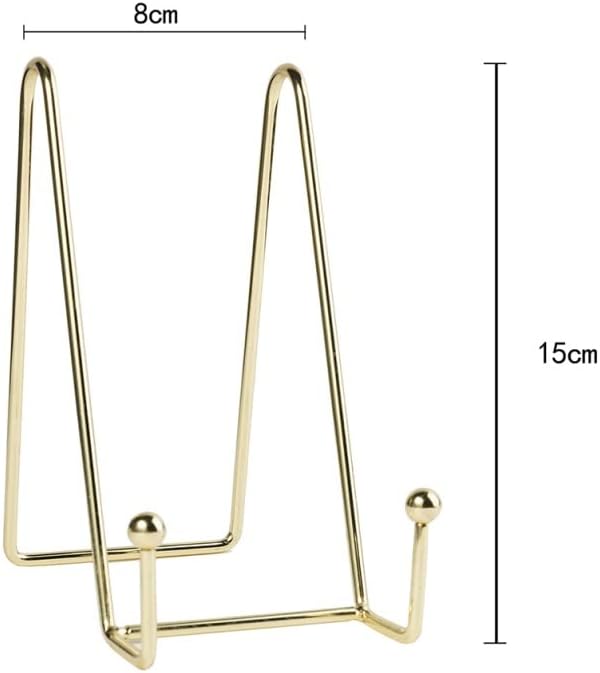 JSEIAJB Easel Display Holder Stand Iron Plate Holds Cook Books Reading Photo Gold Color Shelf