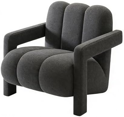 Brushed Velvet Modern Accent Chair, Stylish Upholstered Armchair for Living Room, Bedroom, Office, Waiting Room (27.56 x 29.92 x 28.35 in)