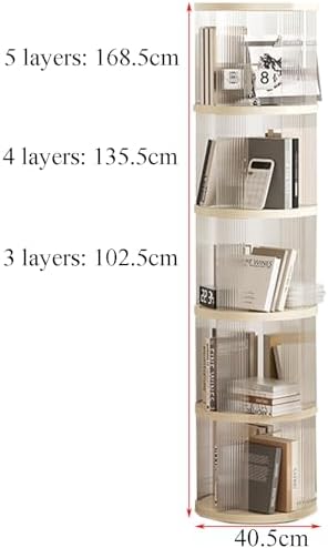 Wall Mounted Storage Pegboard,Behind The Door Bookshelf，Multi-Layered Bookshelf Tower,360° Rotating Book Shelf Acrylic Three Dimensional Design Space Saving for Living Room Bedroom Study Off