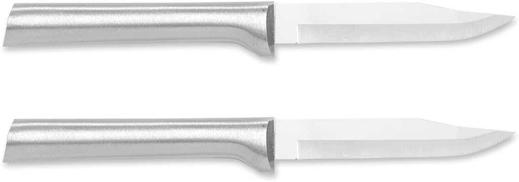 Rada Cutlery Regular Paring Knife (R101), 3.25" Stainless Steel Blade, Silver Handle, Pack of 2