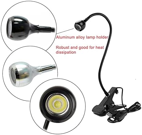 LED Desk Lamp Clip On Light,360Flexible Gooseneck and Clamp Reading Task Light ,Night Light Clip On for Desk, Bed, Headboard and Computers Silver
