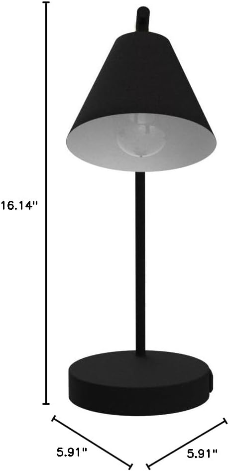 Industrial Dimmable Desk Lamp with 2 USB Charging Ports AC Outlet, Touch Control Bedside Nightstand Reading Lamp Flexible Head, Black Metal Table Lamp for Bedroom Office Living Room, Bulb Included