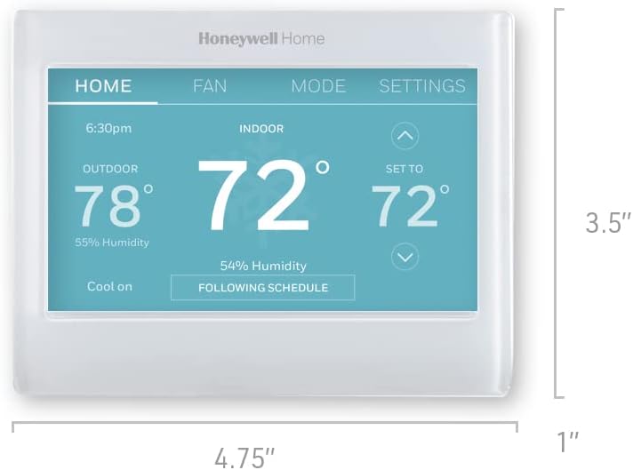 Honeywell Home RTH9600WF Smart Color Thermostat ENERGY STAR Wi-Fi Programmable Touchscreen Alexa Ready - C-Wire Required