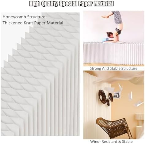 Room Dividers Panels,Panel Screens Home Office Folding Room Divider Paper Wall Partition Privacy Panel Screen,Retractable Adjustable Screen Divider for Room Separation,White,White,