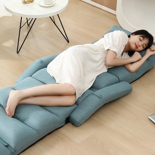 Foldable Lazy Sofa Bed,Adjustable Floor Chair Chaise Lounge with Armrest and Footrest, Folding Floor Gaming Chair,for Reading Living Room Bedroom Indoor Foldable Lazy Sofa