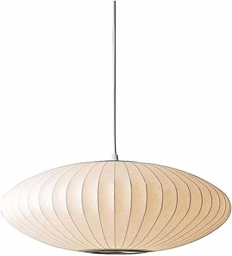 Italian Simplicity Style Silkworm Cocoon Pendant Light Post-Modern Single Head Lantern Flat Shape Silkworm Cocoon Lamp White for Caffe House Dining Room Showroom Hollow Hanging Luminaire