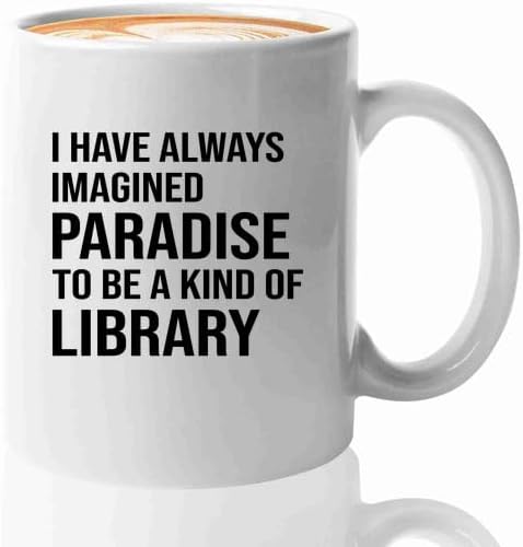 Book Lover Coffee Mug 11oz White -imagined paradise - Book Lovers Gifts Book Reader Gifts Book Club Gifts Book Reading Cup Reading Gifts