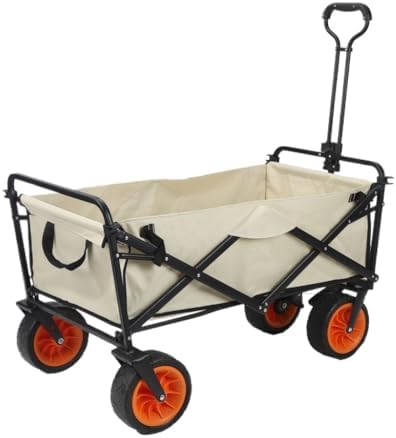 Portable Camping Cart,Outdoor Beach Trolley Cart with Table Board and Picnic Camper Portable Foldable Field Fishing Storage Cart Trailer for Camping and Outdoor Activities
