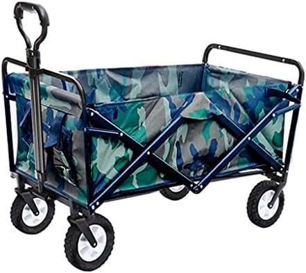 Pull Along cart Outdoor Folding Utility Wagon Folding Garden Trolley Beach Trailer Handle Cart with 4 Wheels Load-Bearing 60kg / 132lbs for Shopping Fishing (Style 1)
