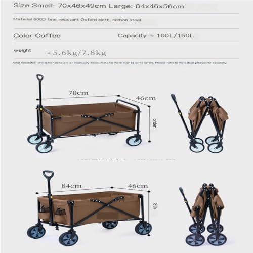 Portable Camping Cart,Outdoor Beach Trolley Cart Folding Storage Camping Trailer for Picnics and Camping Gatherings