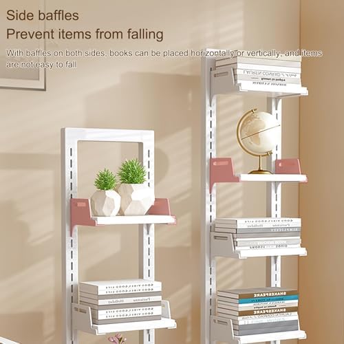 Tall 7-Layer Vertical Bookshelf, Freestanding Narrow Display Rack for Home, Office & Library - Simple Invisible Shelving Unit for Bedroom & Living Room Storage