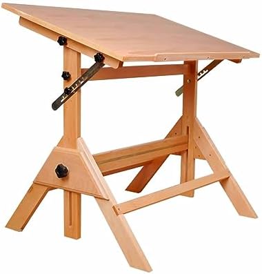 Drawing Tilting Tablet,Drafting Table,Solid Wood Drafting Table Writing Desk Studio Desk,Art Craft Table with Adjustable Height and Tiltable Tabletop for Artwork, Graphic Design, Reading
