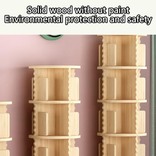 360° Rotating Kids Bookshelf Tower - Space-Saving Round Bookcase for Bedroom, Living Room & Study - Ideal Storage Solution for Small Spaces, A5 Size