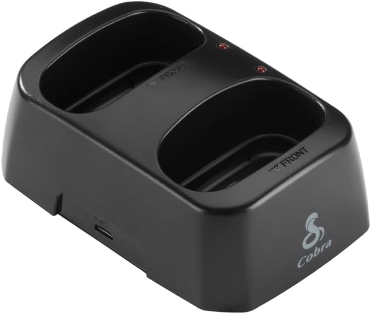 Cobra RX600 Dock Charging Station for 2 Walkie Talkies with UBS Charging Cable - Dual Desktop Portable Charger, Compatible with RX680, RX685 and Trailblazer 450 Two Way Radio Models