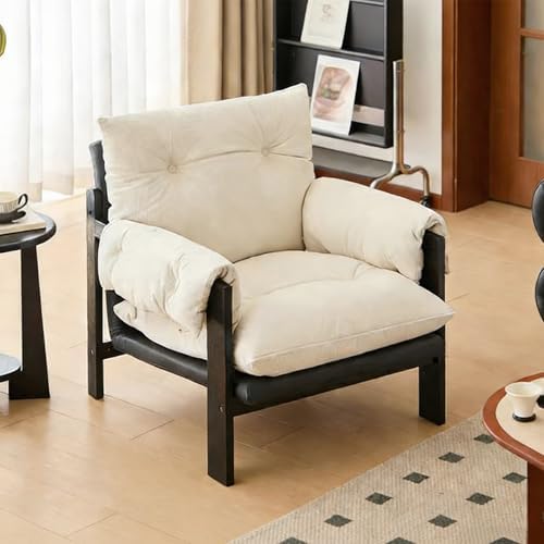 Modern Comfy Accent Chair, Adjustable Corduroy Lounge Chair for Living Room, Bedroom, Office & Balcony, 3-Position Backrest (27.56" x 29.53" x 34.25")