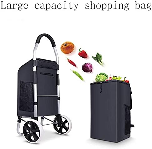JSEIAJB Trolley cart on Wheels Woman Shopping cart Foldable Shopping Basket Elderly Stairs Trailer Portable cart Large Shopping Bags