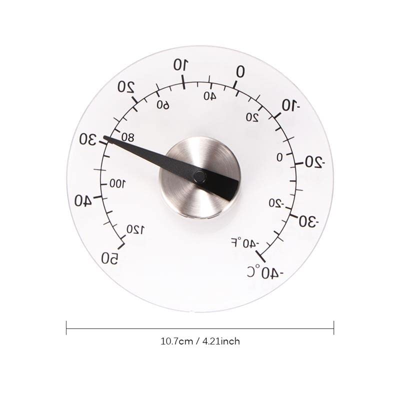 Thermometer Temperature Transparent Clear Outdoor Window Clock Weather Tool