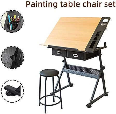 Drawing Tilting Tablet,Height Adjustable Drafting Table Drawing Table Artist Desk Tilted Tabletop Art Craft Desk Watercolor Paintings Sketching Work Station