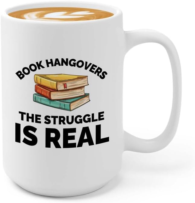 Book Lover Coffee Mug 15oz White - The struggle is real - Gift For Poets Bookish People Bibliophile Librarian Book Club Reader