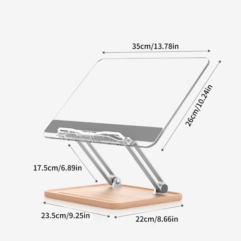 Foldable Reading Stand with Tablet, Desktop Bookshelf with Portable