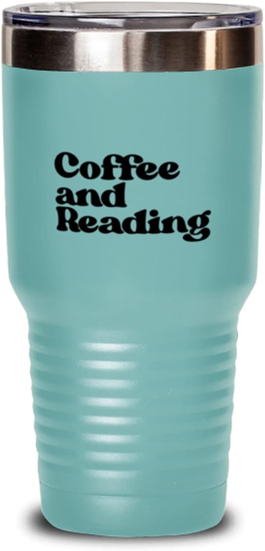 Reading Book Lover Bookworm 1970s 70s Travel Mug, Gifts, Tumbler, Home Office Decor, Coffee Cup, Unique Gag Idea, Him Her