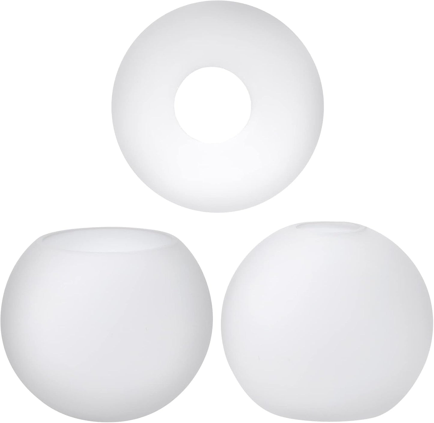 3 Pack Clear Frosted Glass Globes for Light Fixtures Replacement, 5.9" Diameter, Soften Color Round Glass Globe Lampshade Cover for Pendant Light Wall Sconce Chandelier, 1-5/8 Inch Fitter