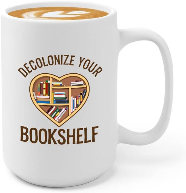 Book Lover Coffee Mug 15oz White - I Believe In My Shelf - Bookworm Philosophers Reader Editor Novelist Literature Storyteller Student
